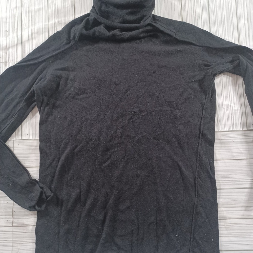 Only Mine Womens Black Cashmere Blend Turtleneck Sweater Long Sleeve Size L